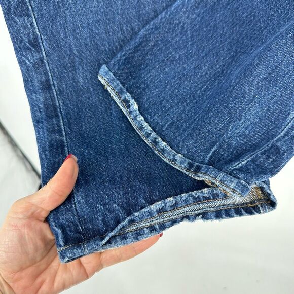 Frame Le Piper Womens Jeans Size 32 in Blue Sky High Rise Slim Straight Cropped - Picture 12 of 15